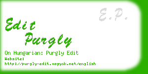 edit purgly business card